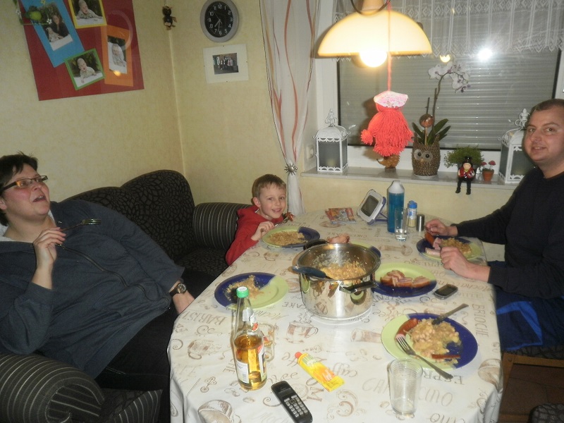 Essen updrögt Bohnen und Matte Schwein