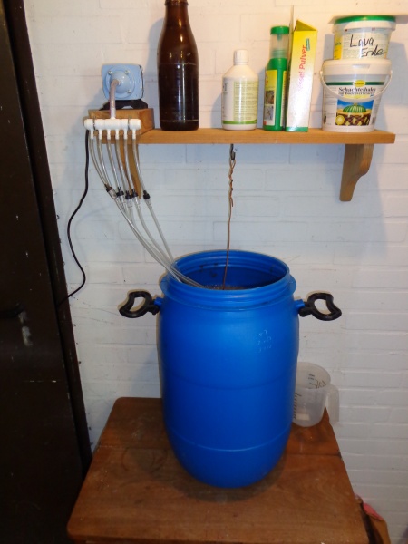 Mein 25l Kompost-Tee-Kessel reicht für 150 m^2 pro Ausbringung