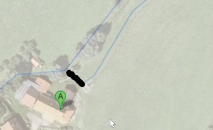 google karte + satansicht in einem. der schwarze strich soll die mauer werden