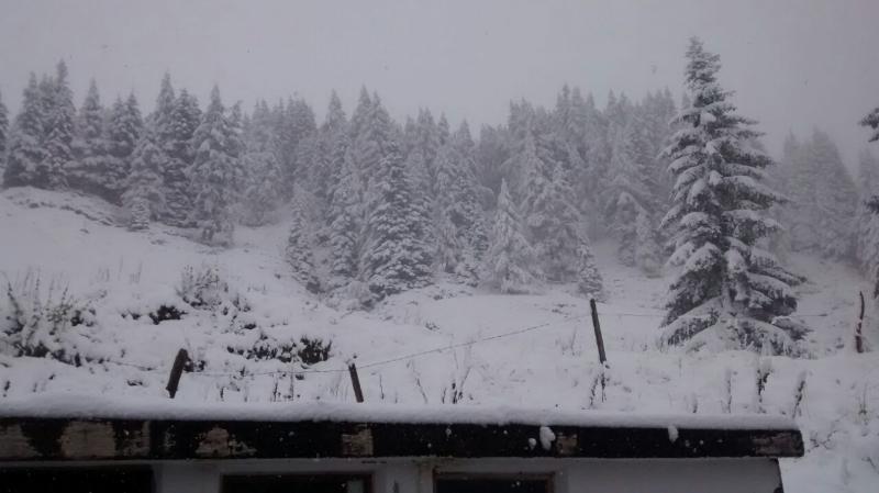 Schnee auf der Alm